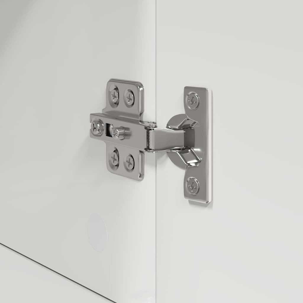 Badezimmer Schrank mit Tür Hochglanz-Weiß 37 x 31,5 x 82 cm