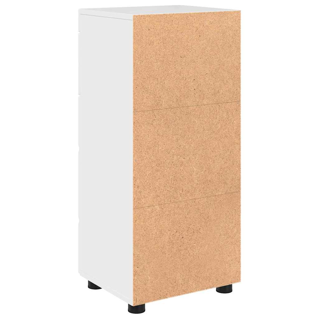 Badezimmer Schrank mit Tür Hochglanz-Weiß 37 x 31,5 x 82 cm