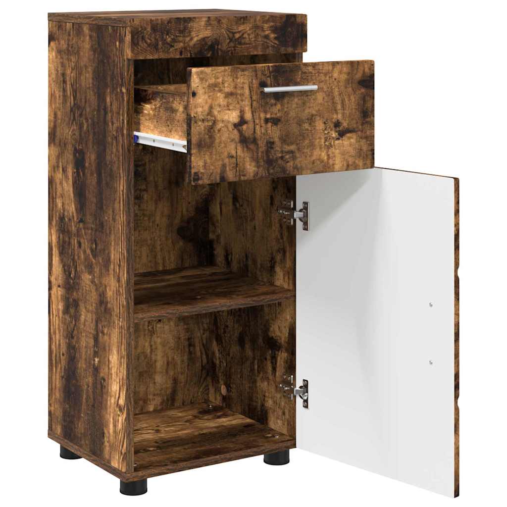 Badezimmer Schrank Räuchereiche 37 x 31,5 x 82 cm Holzwerkstoff