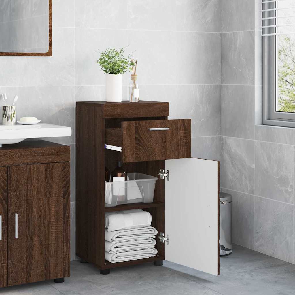 Badezimmer Schrank Braune Eiche 37 x 31,5 x 82 cm Holzwerkstoff