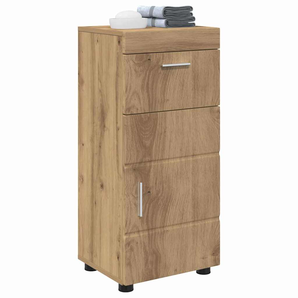 Badezimmer Schrank mit Tür Eiche handwerklich 37 x 31,5 x 82 cm