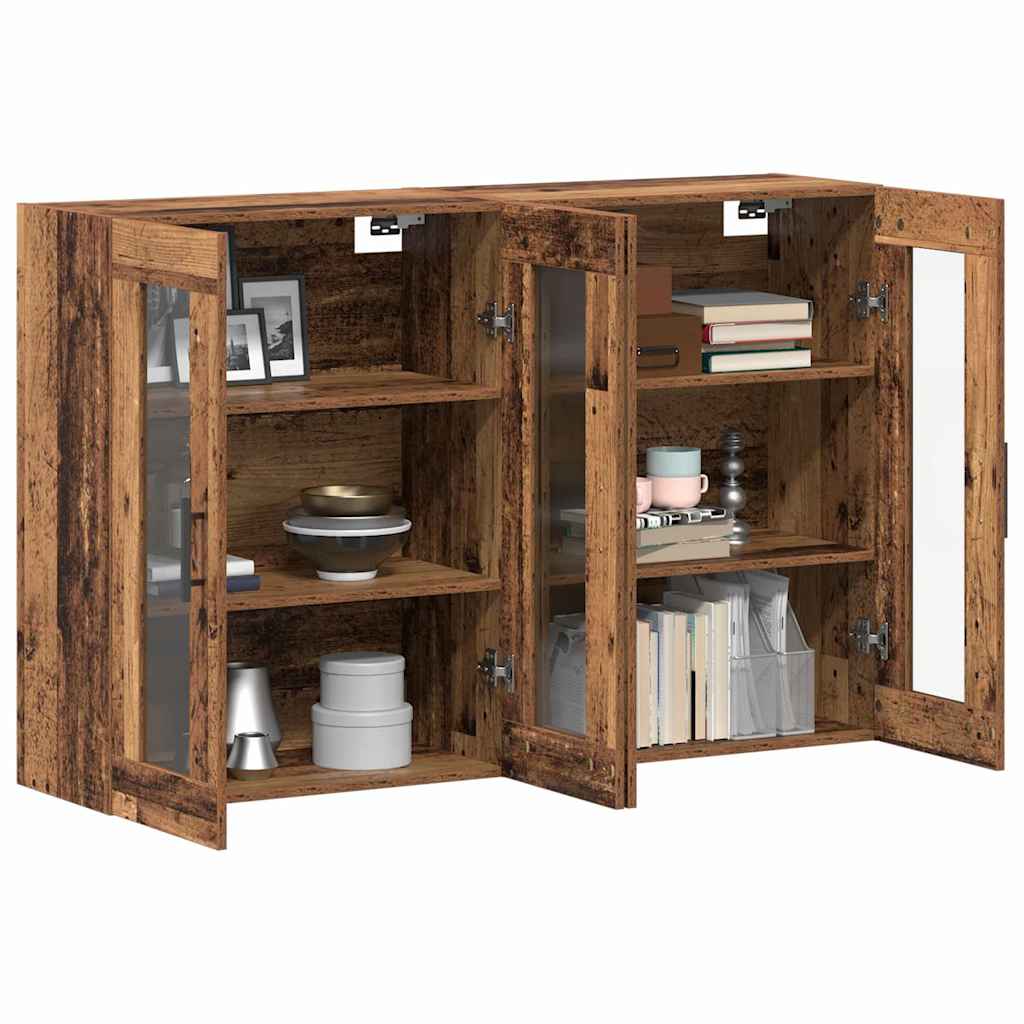 Wandmontierte Schränke 2 pcs Altholz 69.5 x 34 x 90 cm