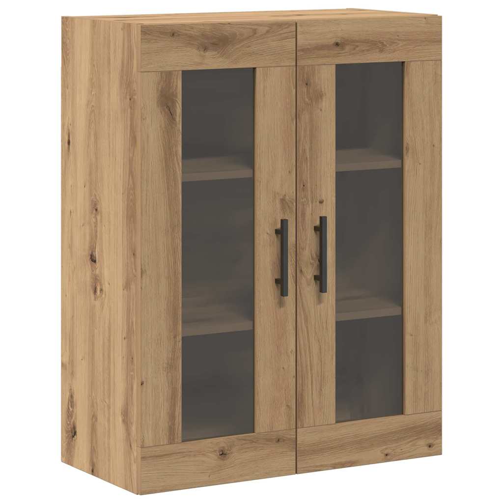 Wandmontierte Schränke 2 pcs Artisan-Eiche und Schwarz