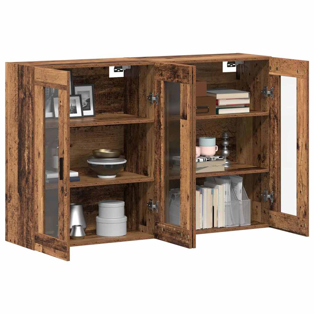 Wandmontierte Schränke 2 pcs Altholz 69.5 x 34 x 90 cm