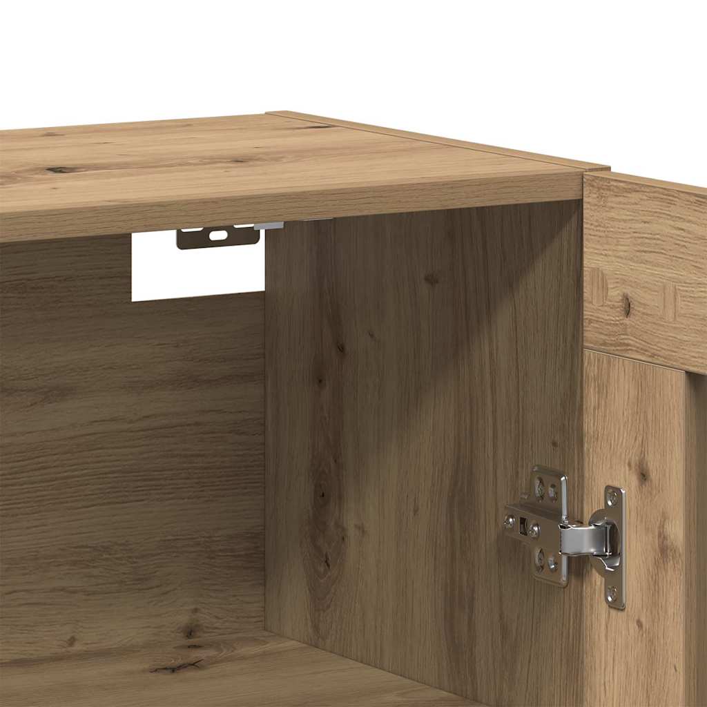 Wandmontierte Schränke 2 pcs Eiche handwerklich