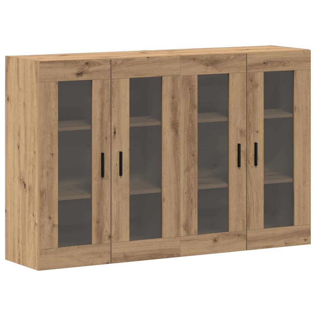 Wandmontierte Schränke 2 pcs Eiche handwerklich