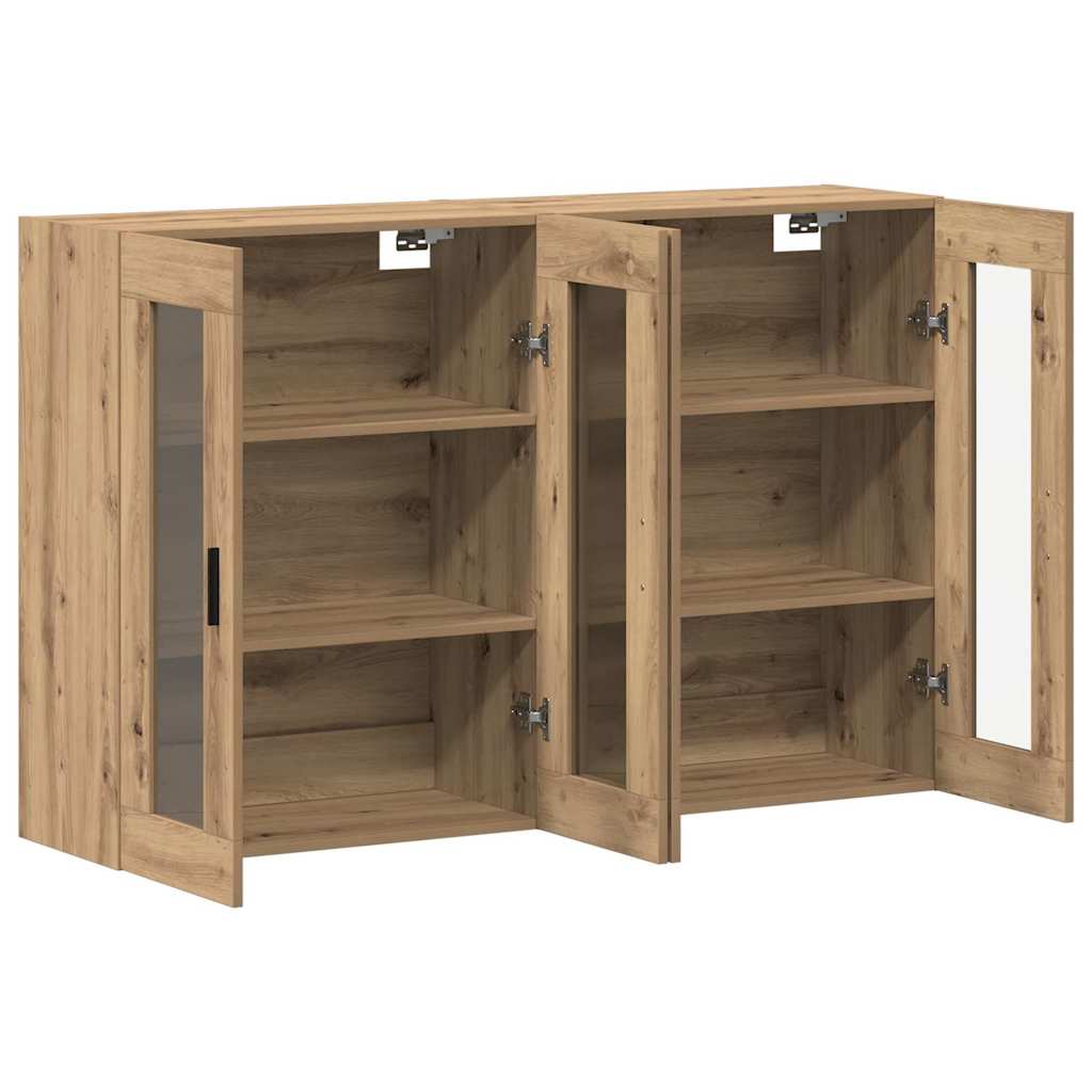 Wandmontierte Schränke 2 pcs Eiche handwerklich