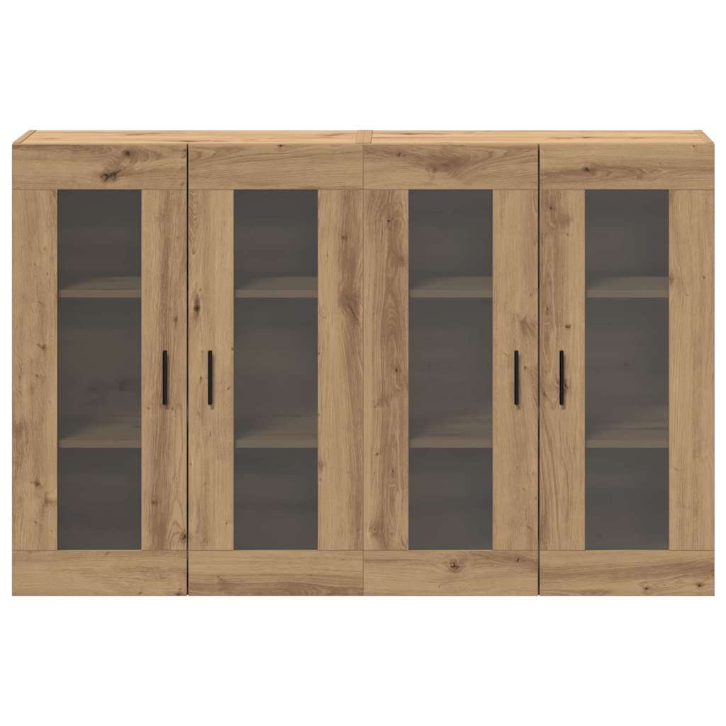 Wandmontierte Schränke 2 pcs Eiche handwerklich