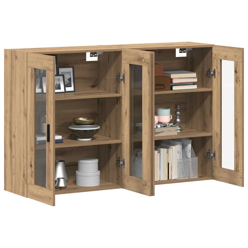 Wandmontierte Schränke 2 pcs Eiche handwerklich