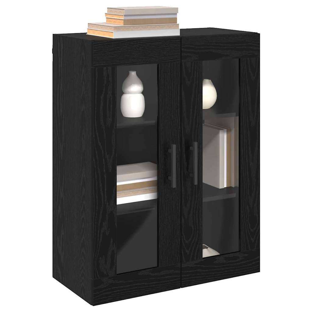 Wandmontierte Schränke 2 pcs Schwarze Eiche 69.5 x 34 x 90 cm