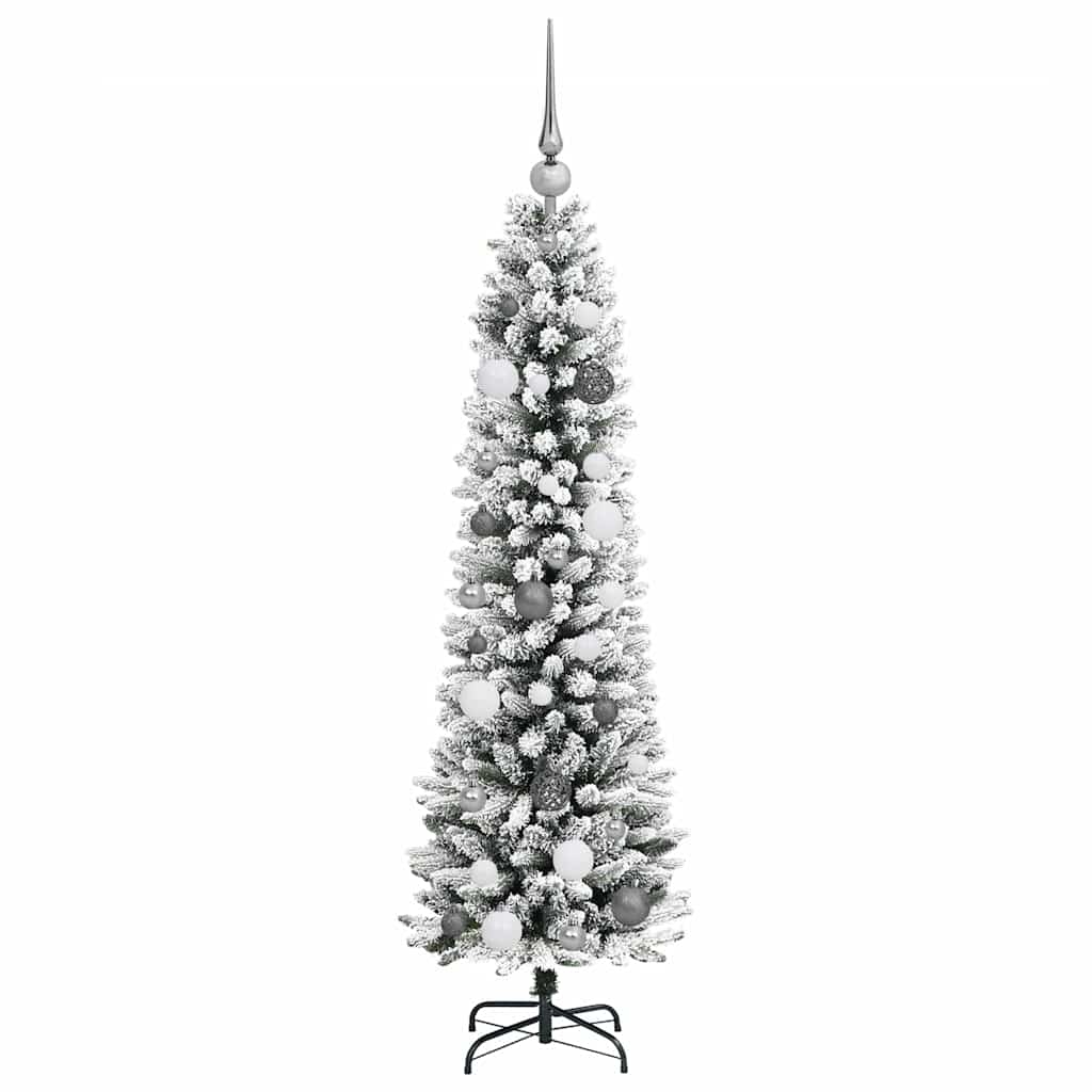 Schlanker Weihnachtsbaum Weiß 150 cm PVC
