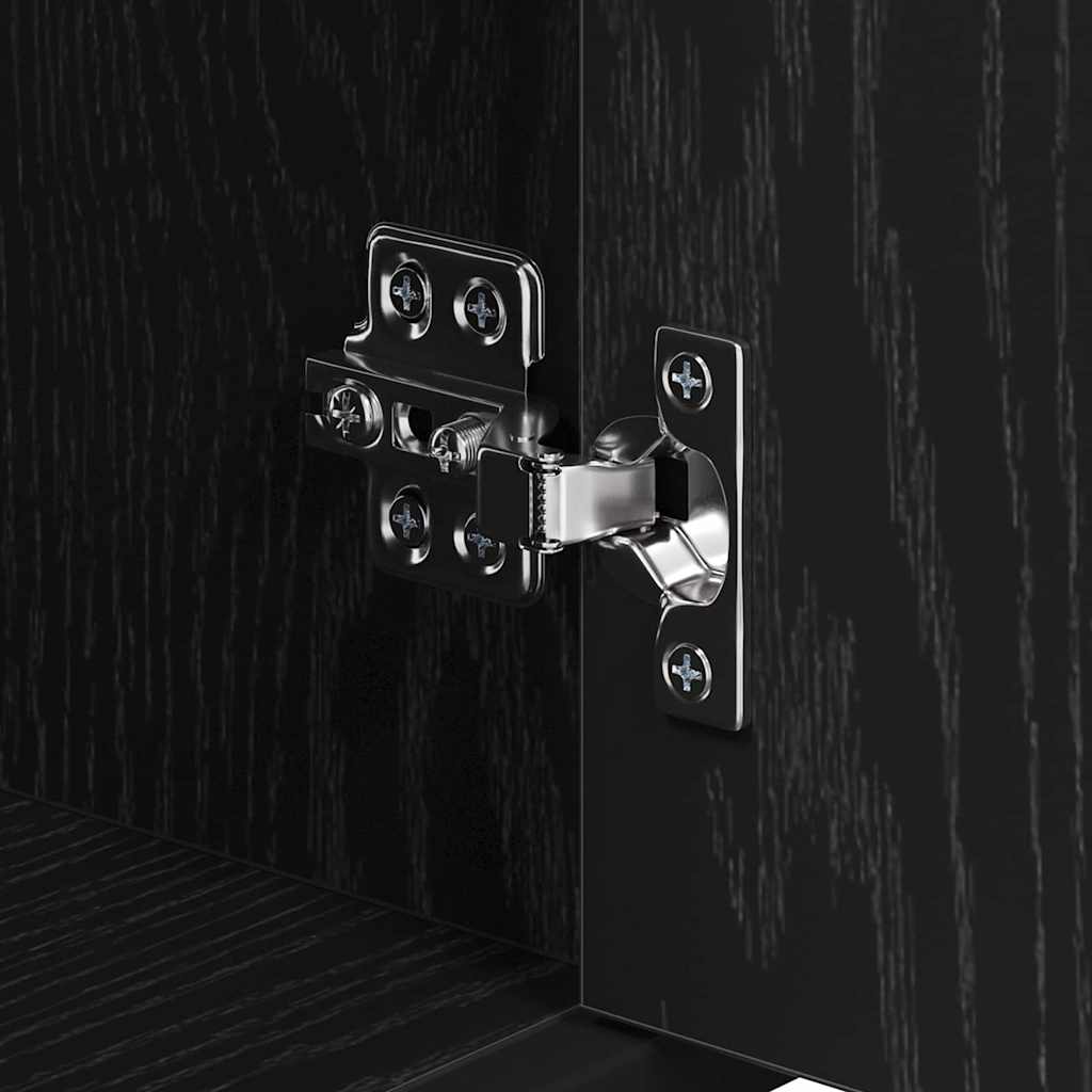 Badezimmer Schrank mit Tür Schwarze Eiche 35 x 37,5 x 188,5 cm