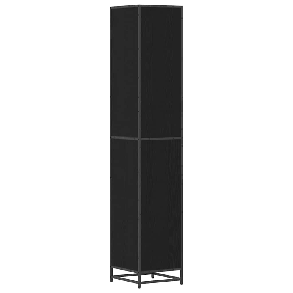 Badezimmer Schrank mit Tür Schwarze Eiche 35 x 37,5 x 188,5 cm