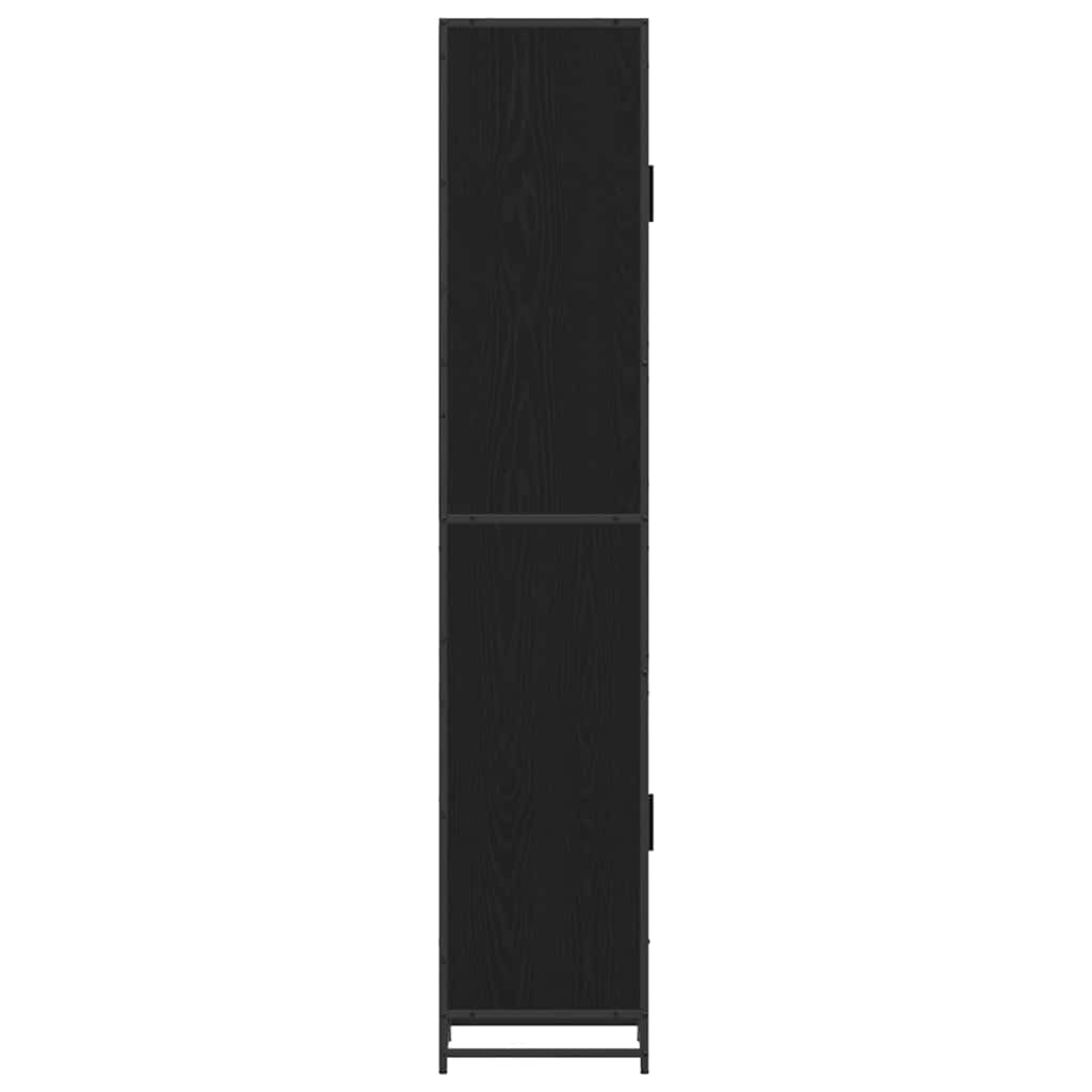 Badezimmer Schrank mit Tür Schwarze Eiche 35 x 37,5 x 188,5 cm