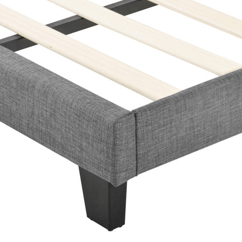 Linen Bed Frame Mit Federkernmatratze  Size140 X 200cm