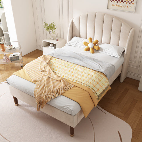 Velvet Wood Strips Support The Youth Bed