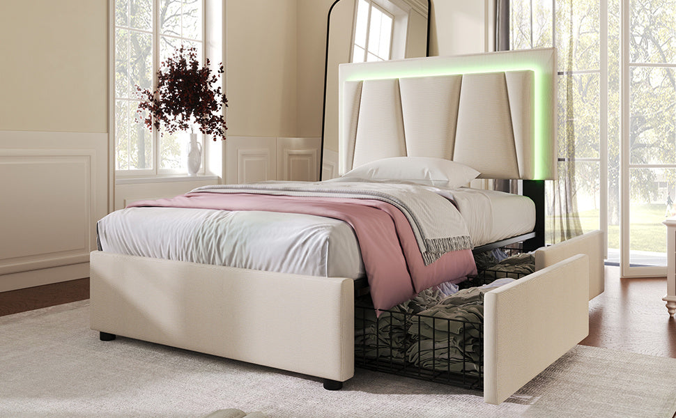 Wooden Storage Bed Bed Frame  Size  90cmx200cm