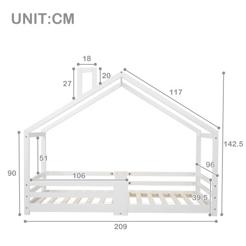 Pine House Children's Bed 90 X 200 Cm