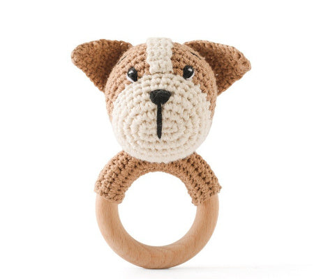 Baby Rattle Hand Woven Cartoon Animal Bracelet Newborn Soothing Doll