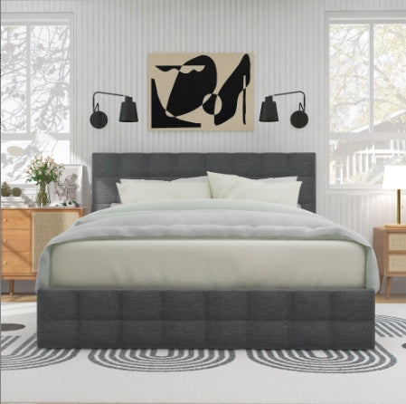 Linen Bed Frame  4 Drawers