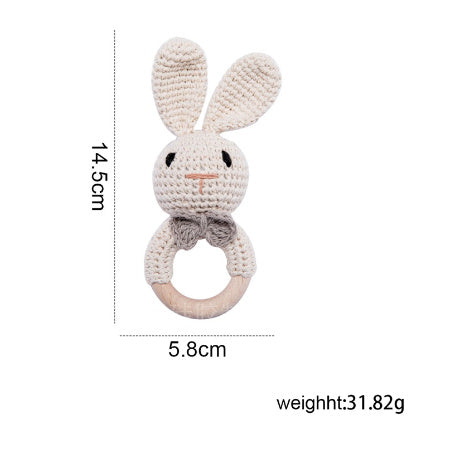 Baby Rattle Hand Woven Cartoon Animal Bracelet Newborn Soothing Doll