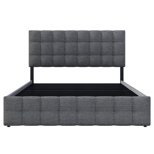Linen Bed Frame  4 Drawers