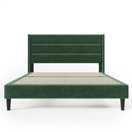 Linen Bed Frame With Slatted Frame