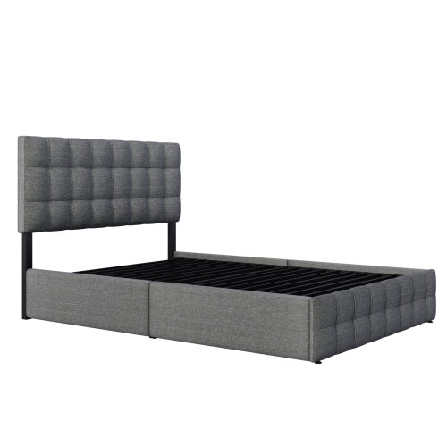 Linen Bed Frame  4 Drawers