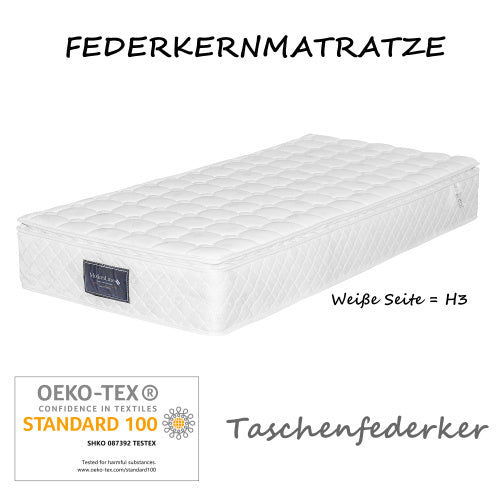 Linen Bed Frame Mit Federkernmatratze  Size  90cmx200cm