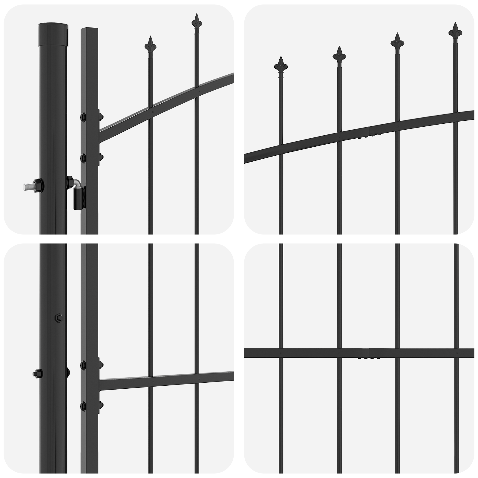 Gartentor Schwarz 100 x 400 cm