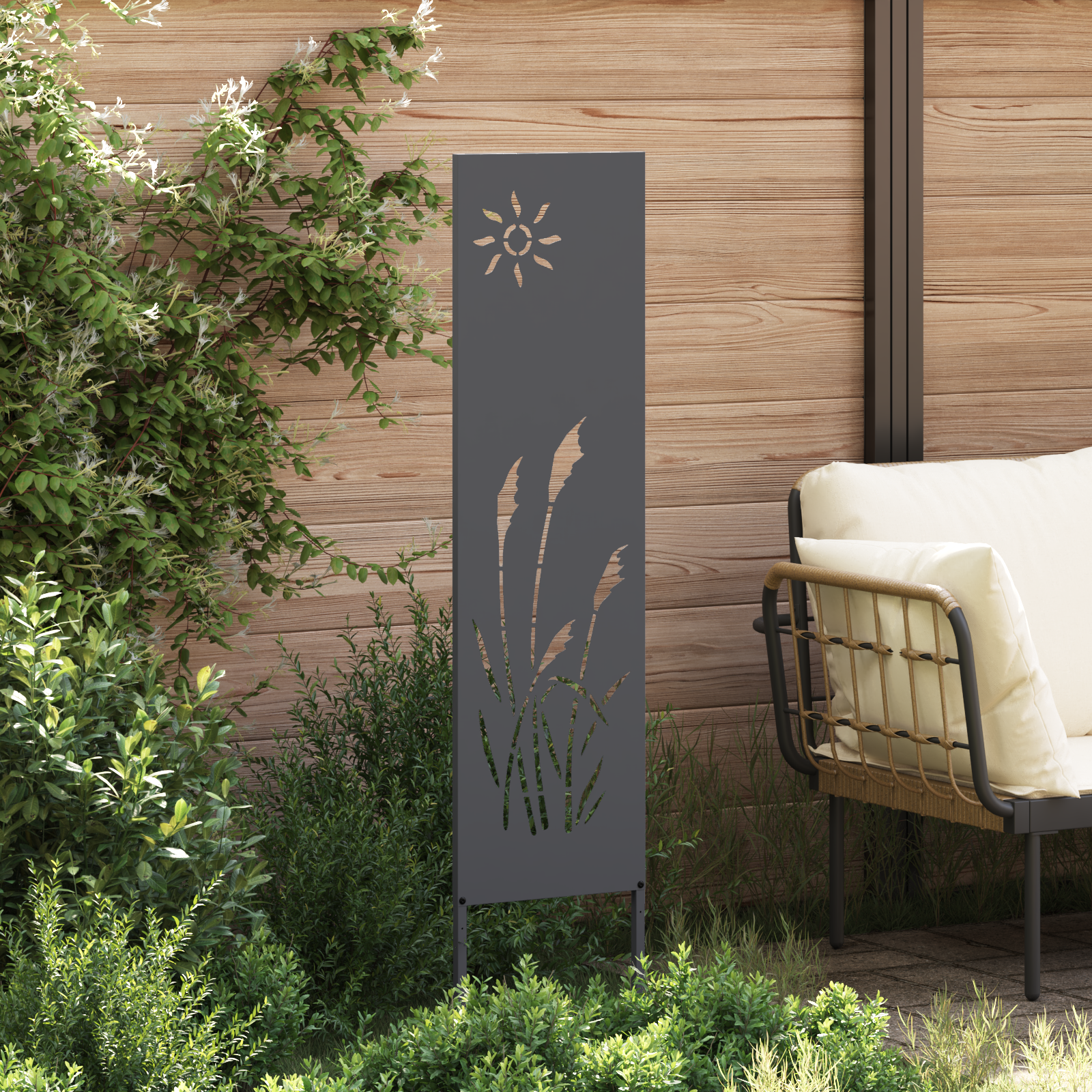 Garten dekoratives Panel Sonstiges Anthrazit 32 x 140 cm